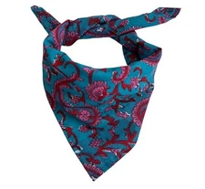 100% Cotton Hand Block Printed Black Bandana Head Scarf & Head Wraps Bandanas 