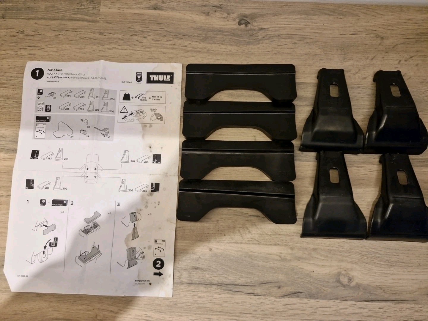 THULE FITTING KIT 5085 used no box fits AUDI A3, 3-dr Hatchback 03-12 + other