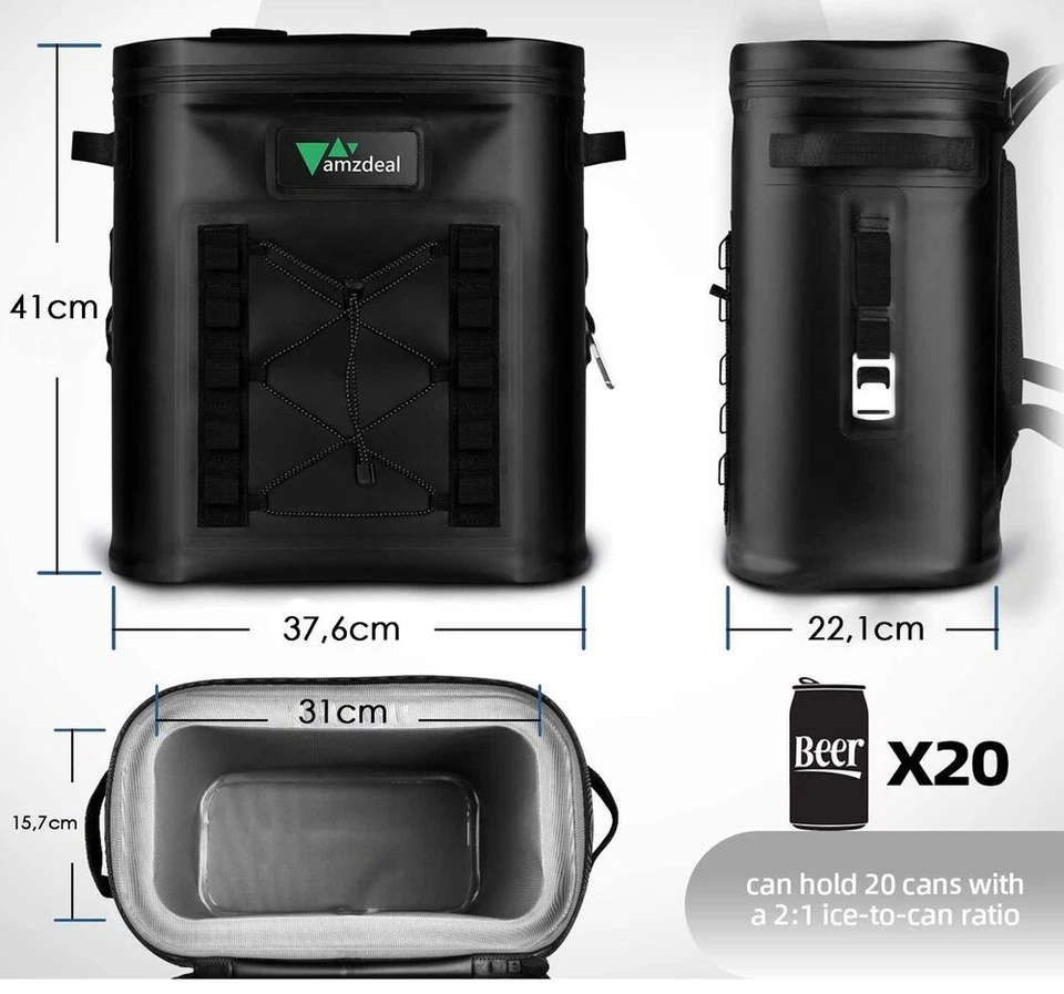 Kühlrucksack Thermo Rucksack Kühltasche Camping Isolierte Cooler Bag Picknic - Bild 2 von 4