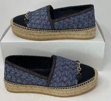 Salvatore Ferragamo Kim GANCIOSQ Slip-On Platform Espadrille Loafers Denim 9