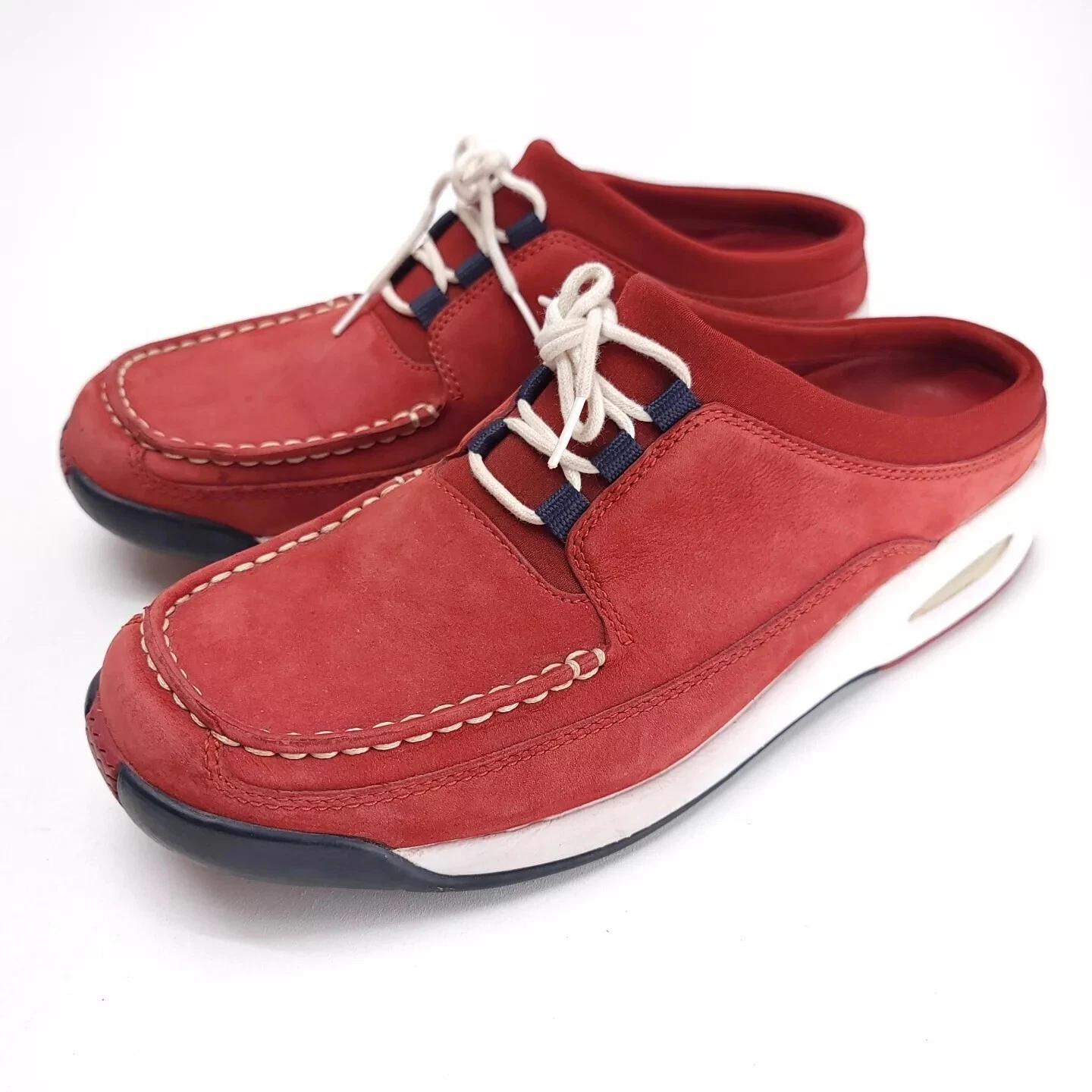 NIKE Scarpe mocassini Cole Haan Air rosso navy scamosciato slip on donna taglia 10 5 B