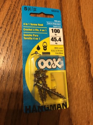 OOK Hangman 4 in 1 Screw Hook Holds up to 100 lbs 55318 Ships N 24h
