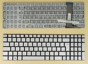 Clavier AZERTY Français Asus N752V Argent Rétroéclairé – Neuf, Pour PC Portable Asus