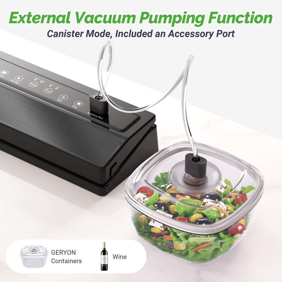 GERYON Vacuum Sealer Machine, Food Vacuum Sealer with Powerful Suction
