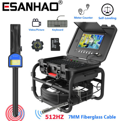 9inch 20M Sewer Pipe Inspection Camera with 512hz Locator Self-leveling Counter