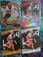 2021 Panini 4xRC Chuba Hubbard Gold /99& Red Foil Auto+ 2 Base