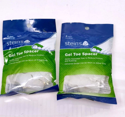 Stein's Gel Toe Spacer Separator Clear, Straighten Overlapping Toes Pack of 2