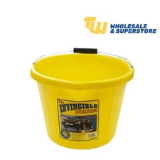 2x Invincible Heavy Duty Builders Plasterers Extra Strong Bucket 15L Mixing Tub