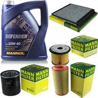 MANN-FILTER Inspektionspaket Mannol 5L Defender 10W-40 FüR CitroëN Berlingo