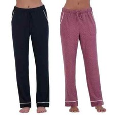 Lucky Brand Women's 2 Pack Lounge Pants Black/Pink Dot Small