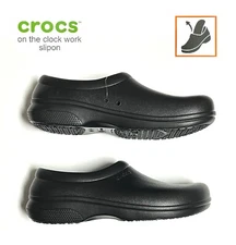 Crocs On The Clock Slip Resistant Shoes Work Slip On Mens Size 11 Black