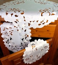 Tischdecke Weiß Uni Allzeit Dezent Elegant Tischläufer Deckchen Kissenhülle 3046