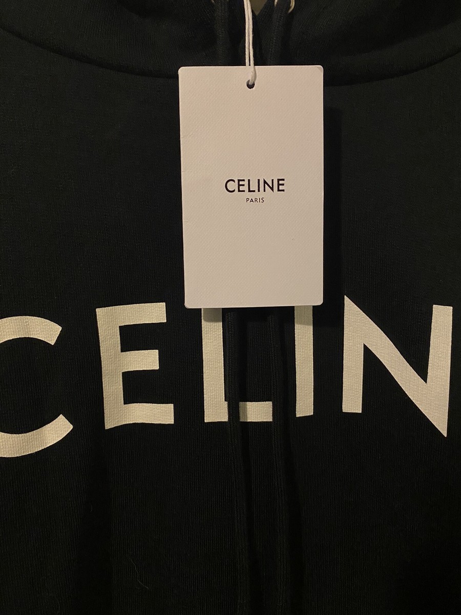 【関税&送料込】Celine Sweatshirt loose celine hoodie in cotton fleece - NAVY/CARMIN/WHITE
