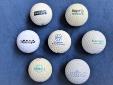 8 gebr. Golfbälle Werbeaufdruck Arzneimittel,Pharma,Chemie u.a. Hexal,Bayer,Ciba