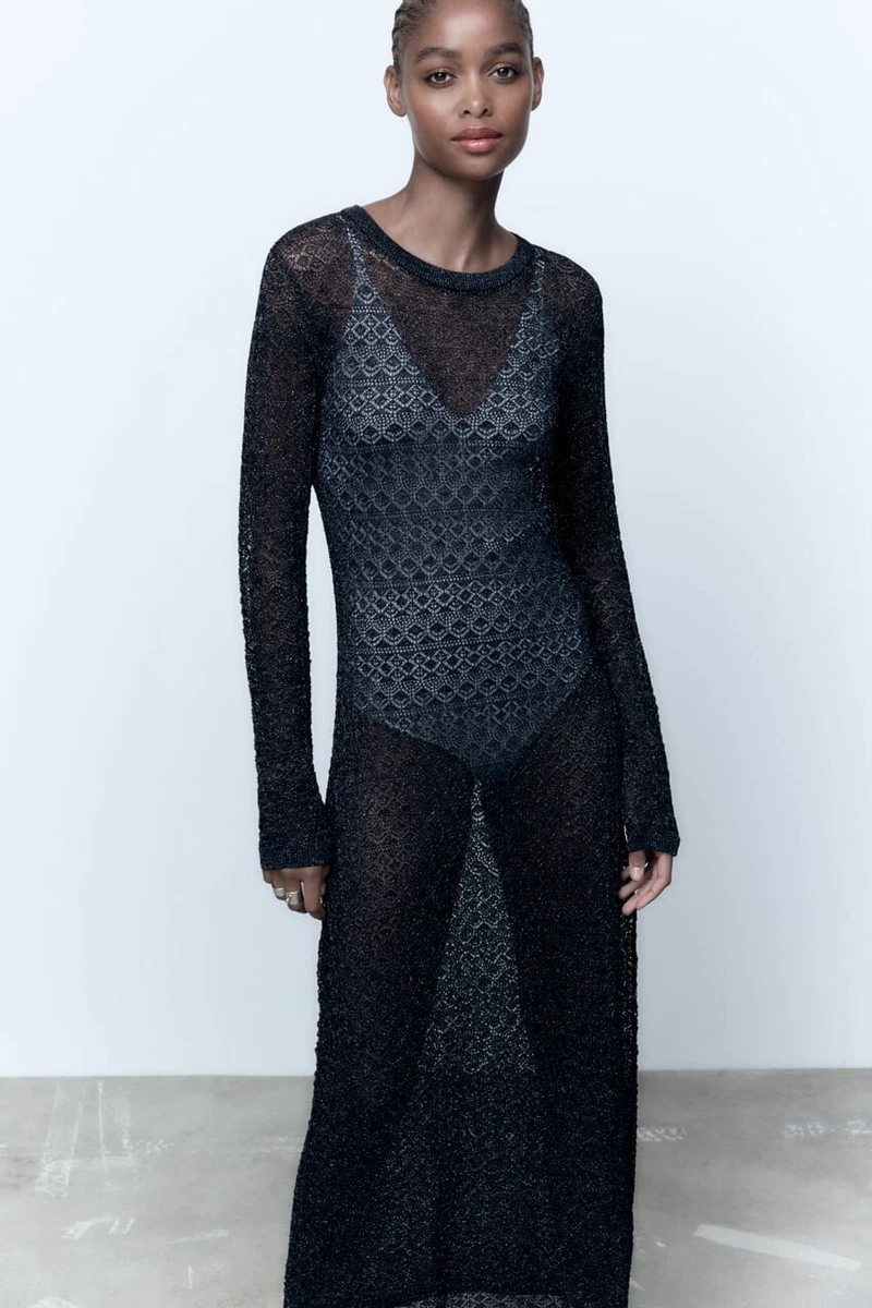 Zara pointelle clearance dress
