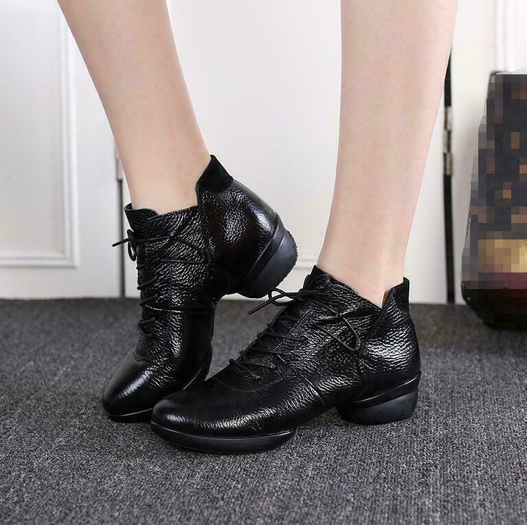 SAOLA Scarpe da ballo jazz moderne sportive suola morbida donna punta tonda stringate scavate