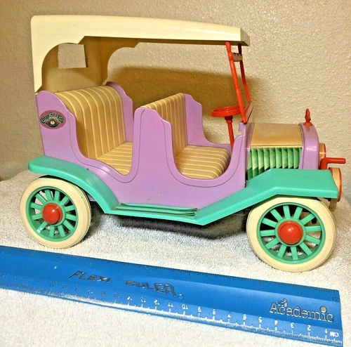Cabbage Patch Kids Mini Dolls Coleco 1984 Musical Wind-Up Car Buggy WORKS Jalopy