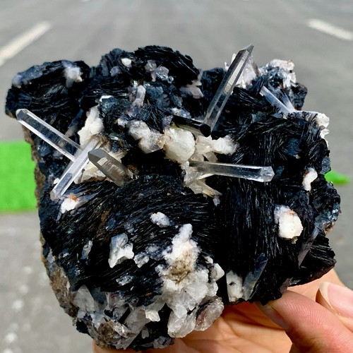 1.29LB Natural Specularite of Tourmaline Mica Crystal quartz cluster /minerals - Picture 9 of 23