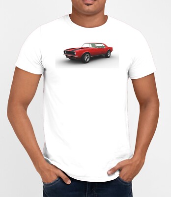 RED V8 MUSCLE CAR RACER 70S 80S T-shirt Cool Retro Movie Vintage Tee Comedy