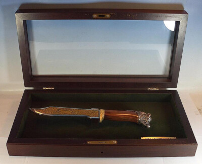 Franklin Mint Jagdmesser Wildschwein in Vitrine #2271