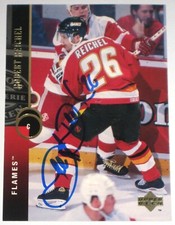 ROBERT REICHEL SIGNED UPPER DECK CALGARY FLAMES CARD AUTOGRAPH AUTO!!