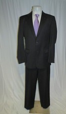 Burberrys Prorsum Super 100 Navy Blue Stripe VTG Two Button Suit 42XL