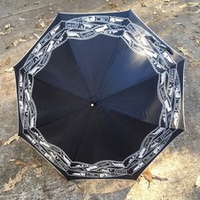 Vintage Lulu Guinness Cane Umbrella Black And White Beauty Drinks 35  