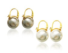 Pearl Earring Small Hoop Earring with Pearl Drop Women's Fashion Jewelry