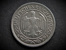 GERMANY 50 REICHSPFENNIG 1929 MINTMARK A  / SNIFF'S  ANCIENT COINS T-2
