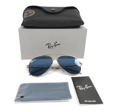 Ray-Ban Sunglasses RBR0101S AVIATOR REVERSE 9202/3A Rose Gold w Blue Lens 59 mm