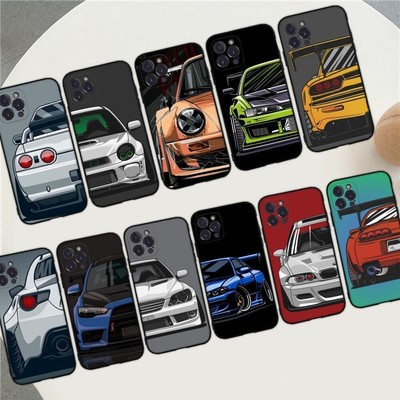 Cartoon Case For iPhone 15 Pro Max 14 11 12 13 XR XS 7 8 Car Pattern Phone Cover