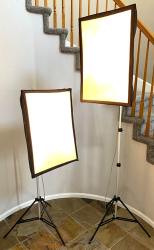 Aikiphoto M-150 Studio Flash Kit - 2x Lights, Soft Box, Yake L-302 Light Stands