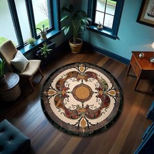 Tappeto stile marmo rotondo stile bussola floreale antiscivolo lavabile