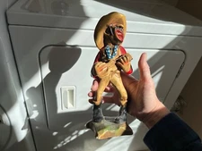 vintage Tex chalkware statue H. S.  Anderson Andy 1936 singing cowboy as is chip