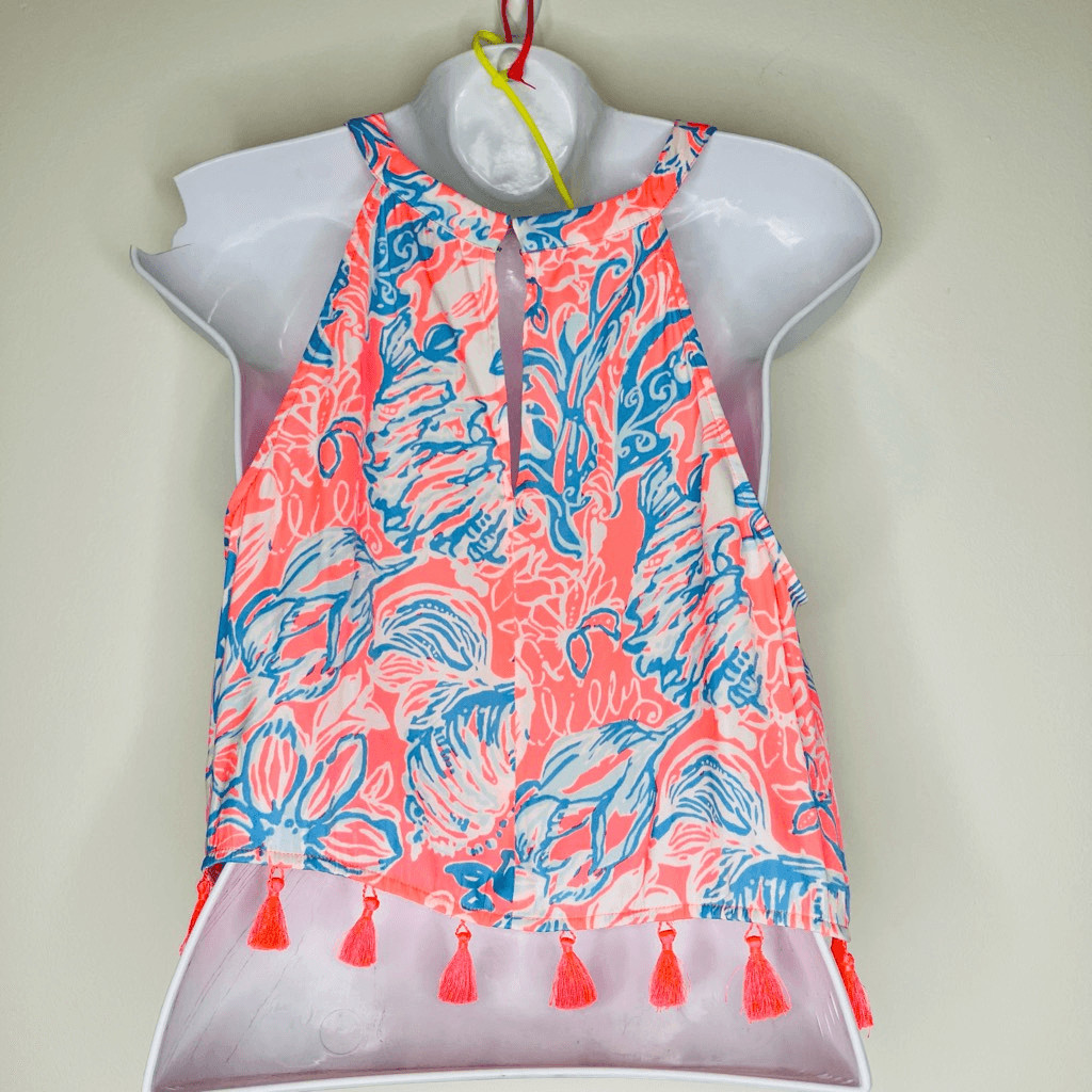 RARE Lilly Pulitzer Womens Selina Halter Top Sun Ray Summer Siren Pink Sz 4  | eBay