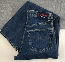 Vintage Tommy Hilfiger Mens Jeans Loose Fit Size 31x34 Blue Relaxed Baggy Y2K