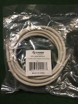 Steren Cat 5e UTP Patch Cord White PP-308-507GY - 7  Cable New In Package