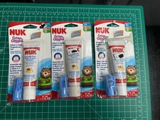 New 3-pack lot Nuk Infant Baby Finger Tooth Brush Set Toothpaste 1.4 oz