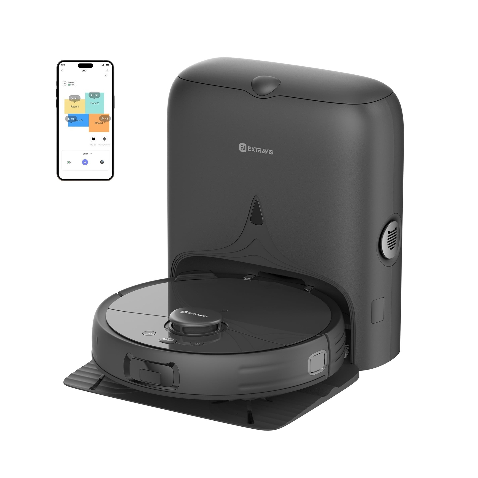 Robot Vacuum and Mop Combo, V5 Self-Emptying 8500PA Suction, Pet Hair Tangle ...-image