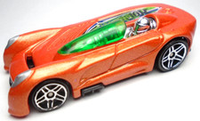 2000 HOT WHEELS MONOPOSTO ORANGE 1:64 DIECAST 2 5/8" RACE CAR W/ GREEN  SILVER