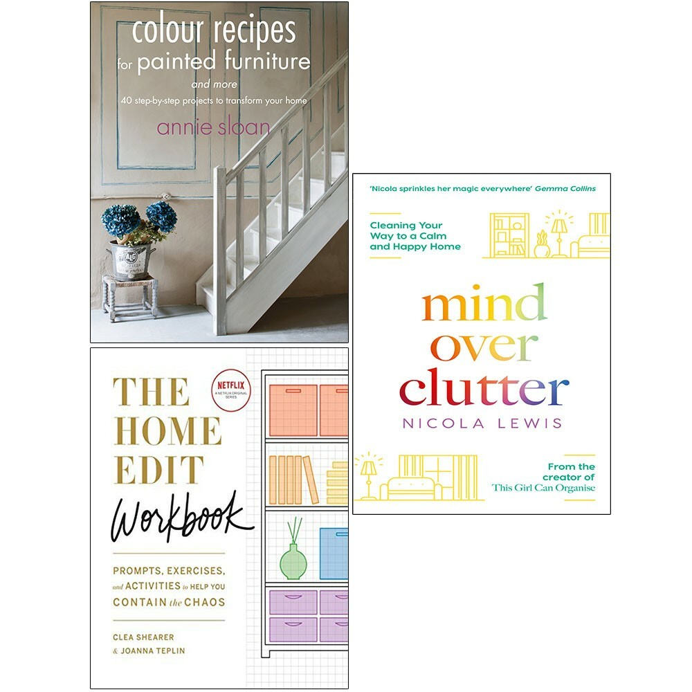 Colour Recipes Painted, Home Edit Workbook, MIND OVER CLUTTER 3 Books Set NEW