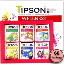 TIPSON ASSORTED GREEN TEA  HERBAL INFUSIONS WELLNESS Best Gift Set EXP 2028