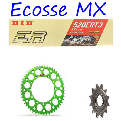 Kawasaki KX250 87-08 Gold DID ERT3 Heavy Duty Chain Renthal Green Sprocket Kit 