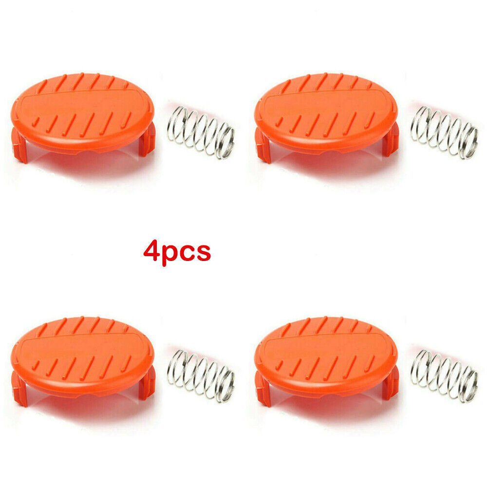 4Pcs Trimmer Coil Set Cover Spring For Black Decker Lawn Black And