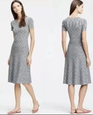 ann Taylor women’s small tall gray space dyed short sleeve knit midi dress QQ