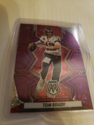 2022 Panini Mosaic Tom Brady Purple Disco Prizm No Huddle #182 29/50.