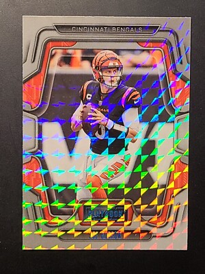Joe Burrow 2022 Panini Playbook #4 Blue Mosaic Parallel Cincinnati Bengals 