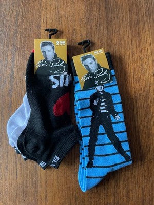 NWT Elvis Presley socks, one long pair and two ankle pairs, stocking stuffers