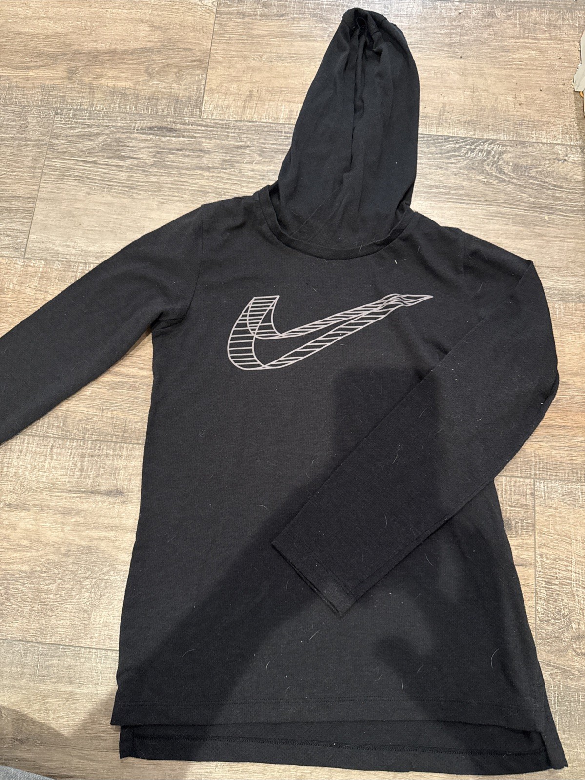 Nike Dri Fit Lightweight Hoodie Youth Medium Black