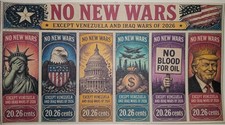 No New Wars, United States Satire, Set of 6 Faux Artistamp Collection